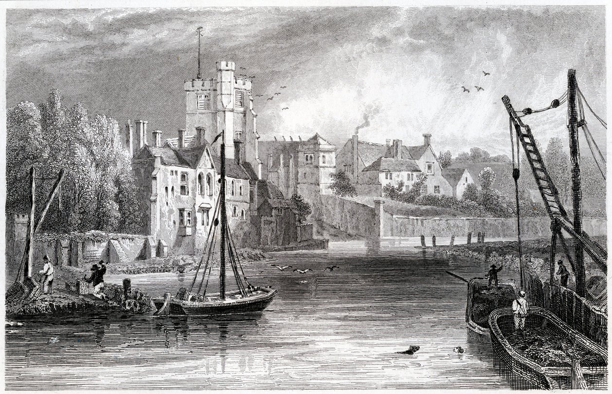 Maidstone form the water, Kent, 1832 od William Henry Bartlett