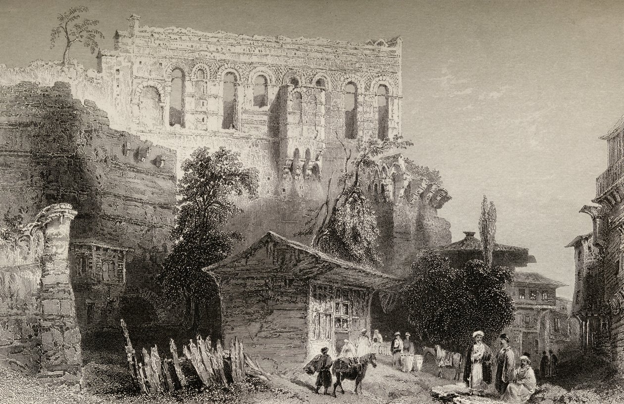 Palác Belisarius, Turecko, Istanbul od William Henry Bartlett