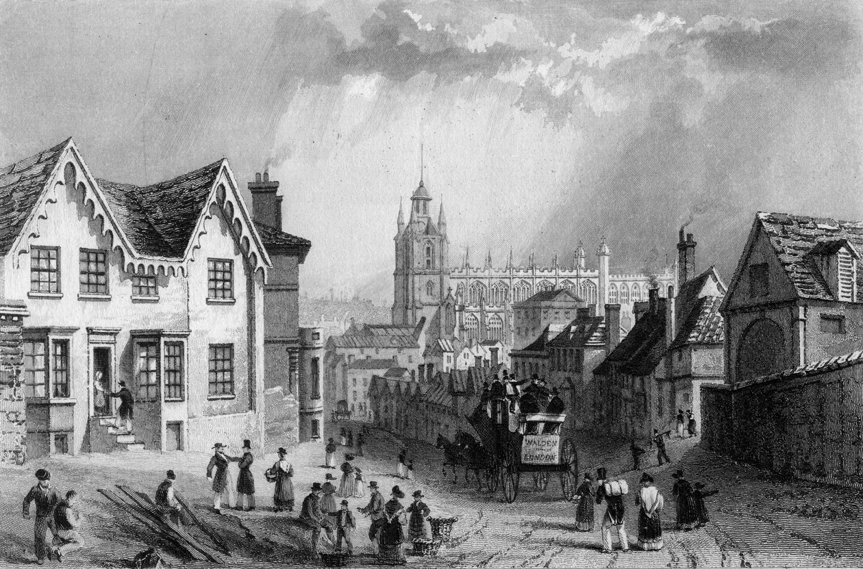 Saffron Walden, Essex, vyryl Charles Mottram, 1832 od William Henry Bartlett