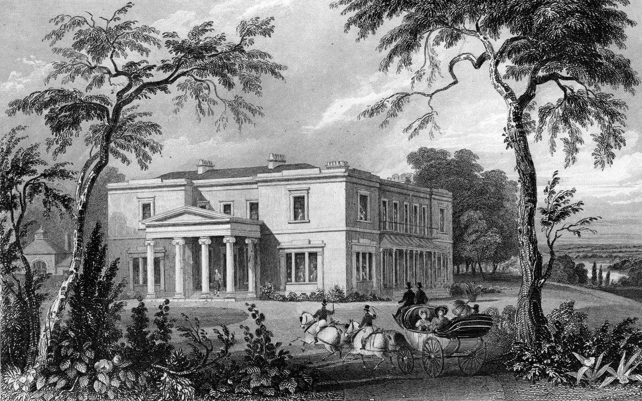 Stisted Hall, poblíž Braintree, Essex, vyrytý John Carr Armytage, 1832 od William Henry Bartlett