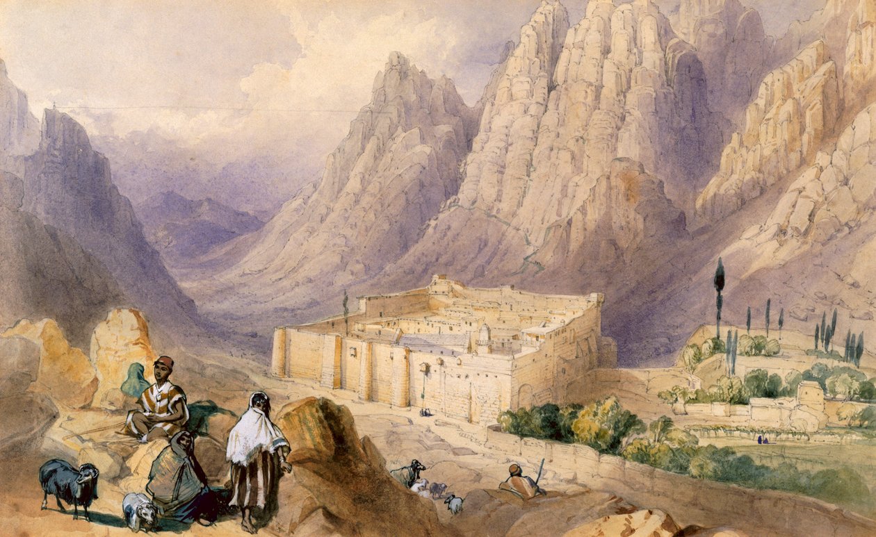 Klášter svaté Kateřiny, hora Sinaj od William Henry Bartlett