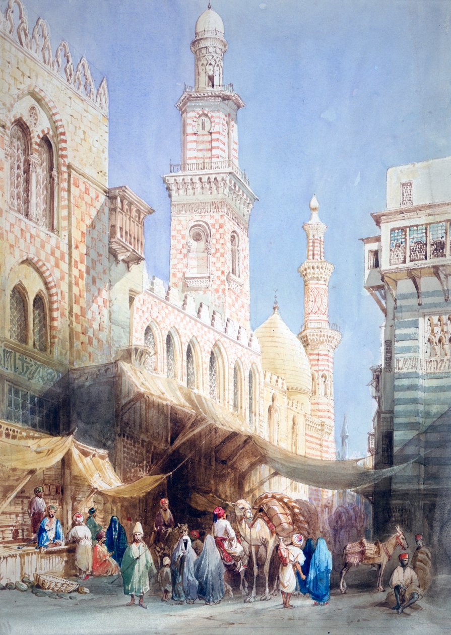 Sharia El Gohargiyeh, Káhira, 19. století od William Henry Bartlett
