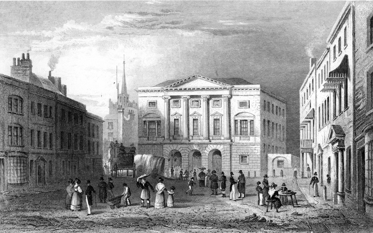 The Shire Hall, Chelmsford, Essex, vyryl Samuel Lacey, 1832 od William Henry Bartlett