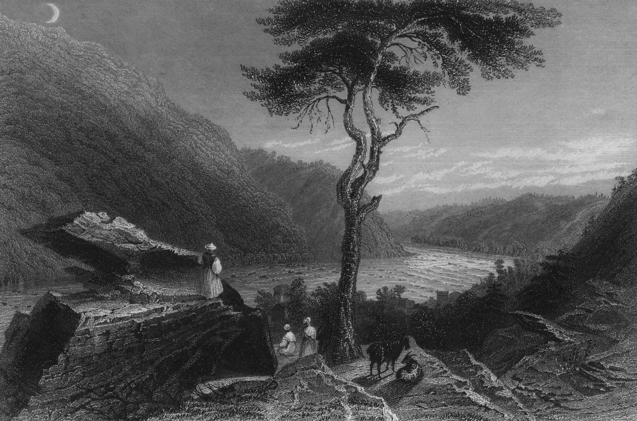 Údolí Shenandoah, z Jefferson Rock, 1838 od William Henry Bartlett