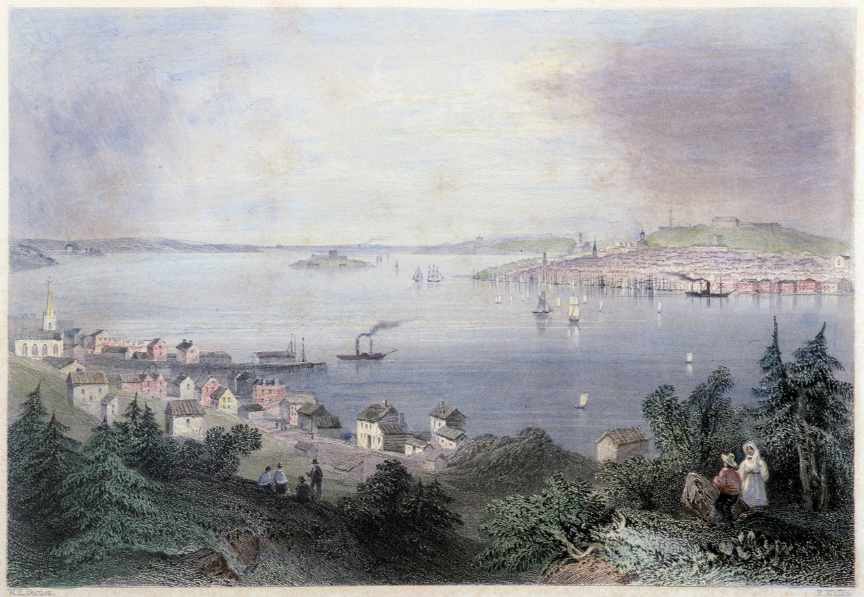 Pohled na Halifax - v “”Kanadské scenérii ilustrované”” William Henry Bartlett, ed. George Virtue od William Henry Bartlett