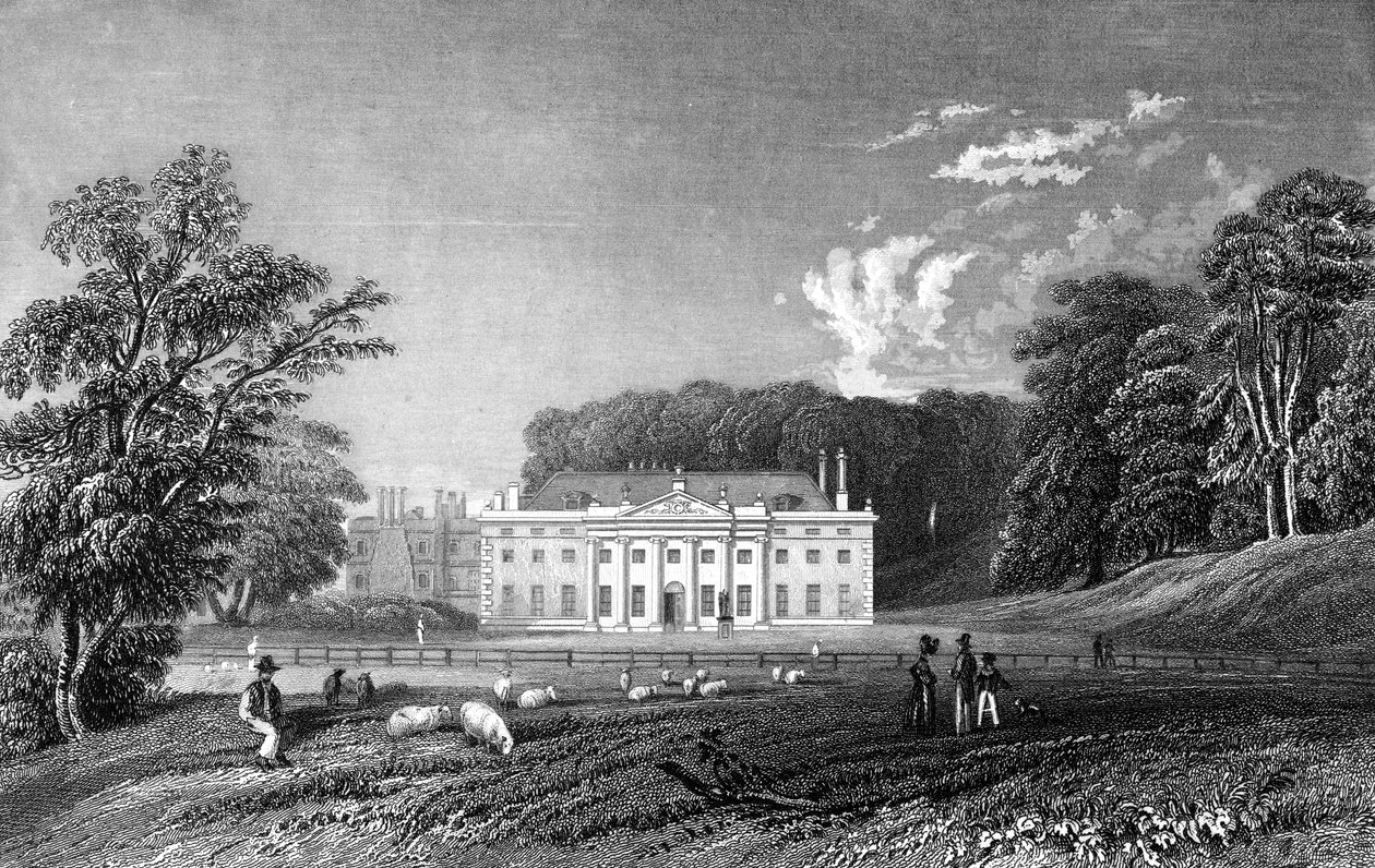 Weald Hall, Essex, vyrytý John Rogers, 1833 od William Henry Bartlett