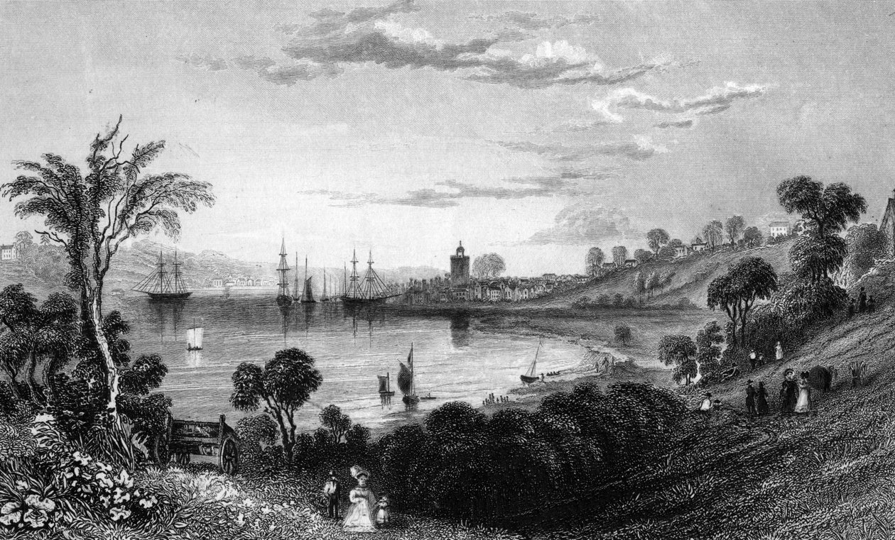 Wivenhoe, Essex, rytý John Rogers, 1832 od William Henry Bartlett