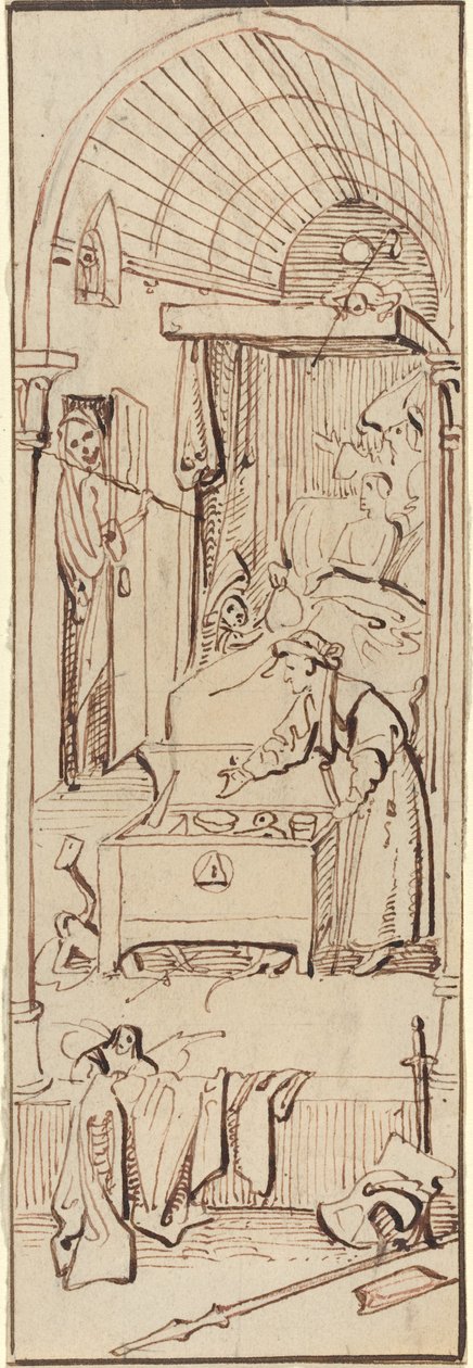 Smrt lakomce od William Henry Brooke after Hieronymus Bosch