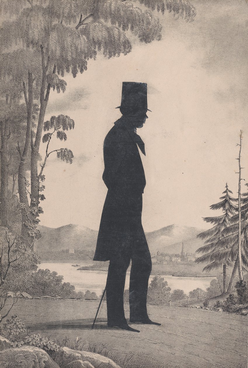 Silueta Edwarda Wortha ze Saco, Maine, 1828-83. od William Henry Brown