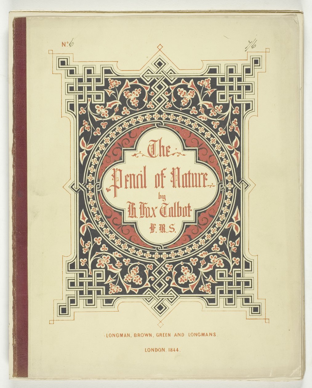 Obálka a text z "The Pencil of Nature", Londýn, 1844 od William Henry Fox Talbot