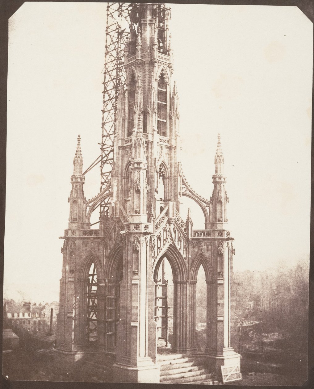 Scottův památník před dokončením, Edinburgh od William Henry Fox Talbot