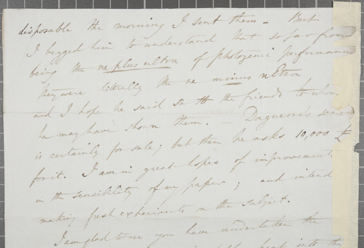 Podepsaný dopis Williama Henryho Foxe Talbota Jamesi Davidu Forbesovi, 1839 od William Henry Fox Talbot