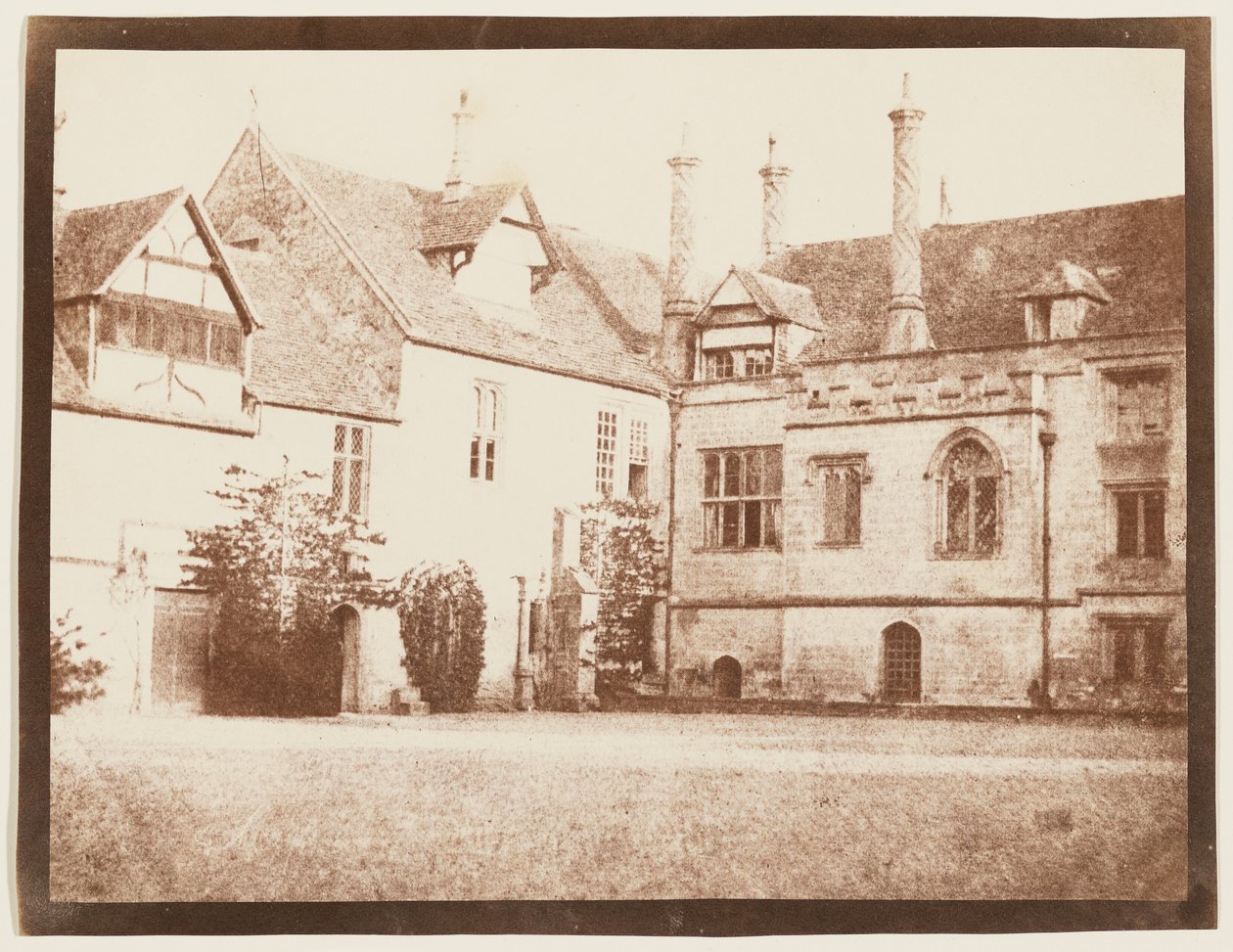 Jihovýchodní roh severního nádvoří, opatství Lacock od William Henry Fox Talbot