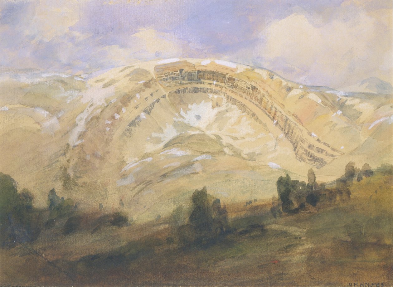 Folded Strata, velký geologický oblouk, Colorado, 1874. od William Henry Holmes