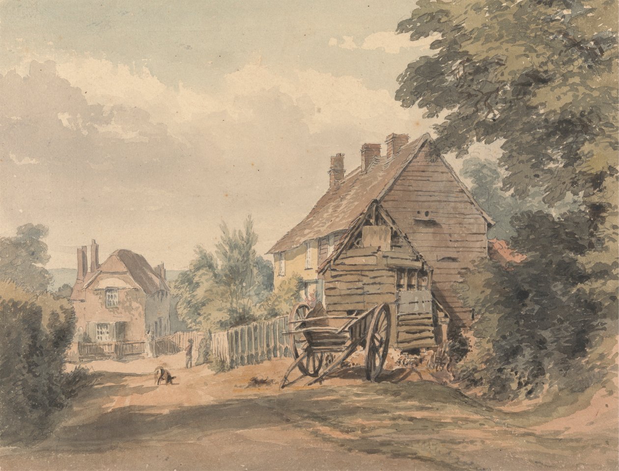 Ulice ve vesnické vesnici od William Henry Hunt