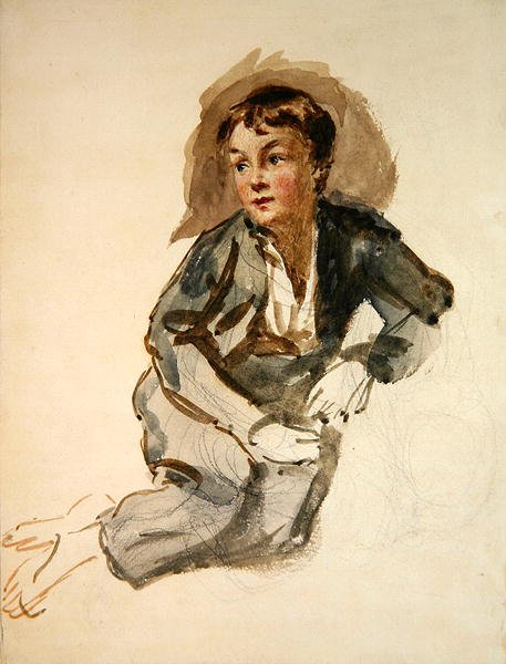 Urchin (tužka a akvarel na papíře) od William Henry Hunt