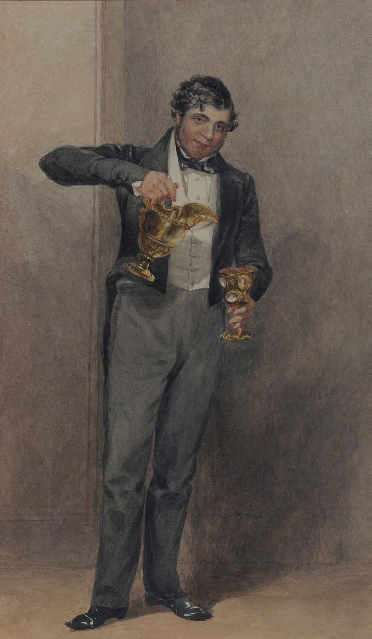 Butler, kolem roku 1827 (akvarel na papíře) od William Henry Hunt