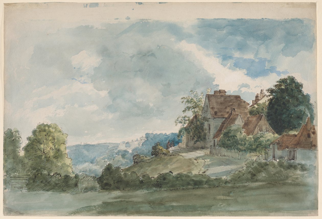 Chalupy v rozlehlé krajině od William Henry Hunt