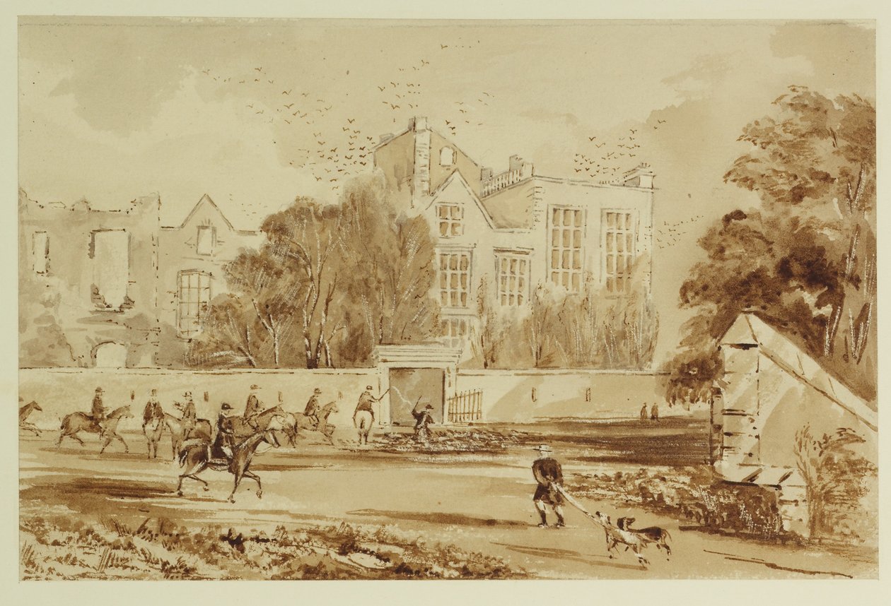 Hardwick Old Hall (akvarel na papíře) od William Henry Hunt