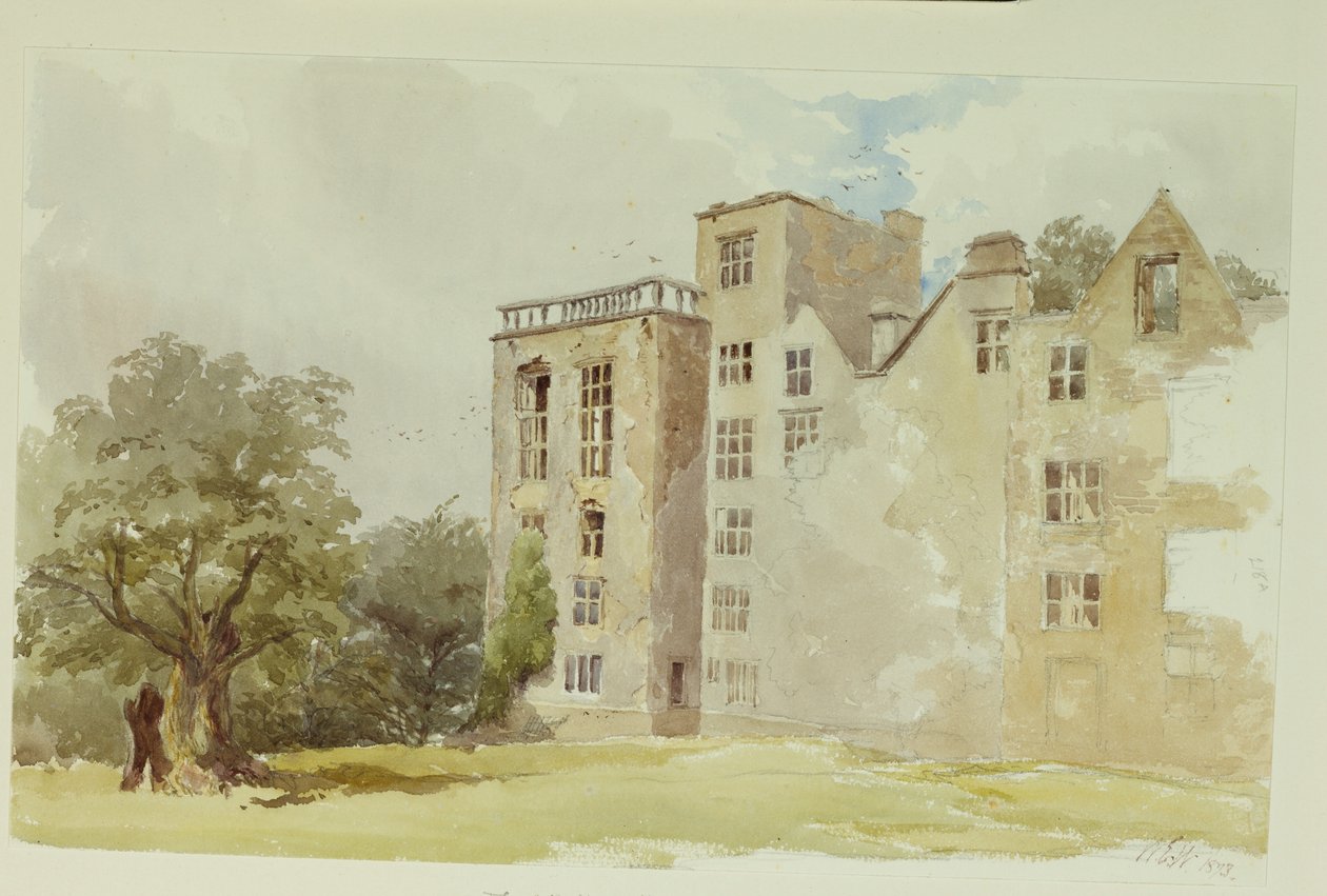 Hardwick Old Hall (akvarel na papíře) od William Henry Hunt