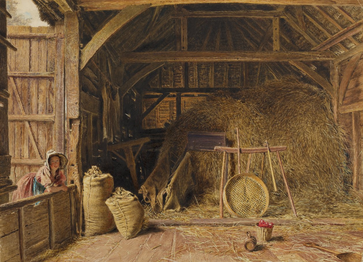 Interiér stodoly od William Henry Hunt