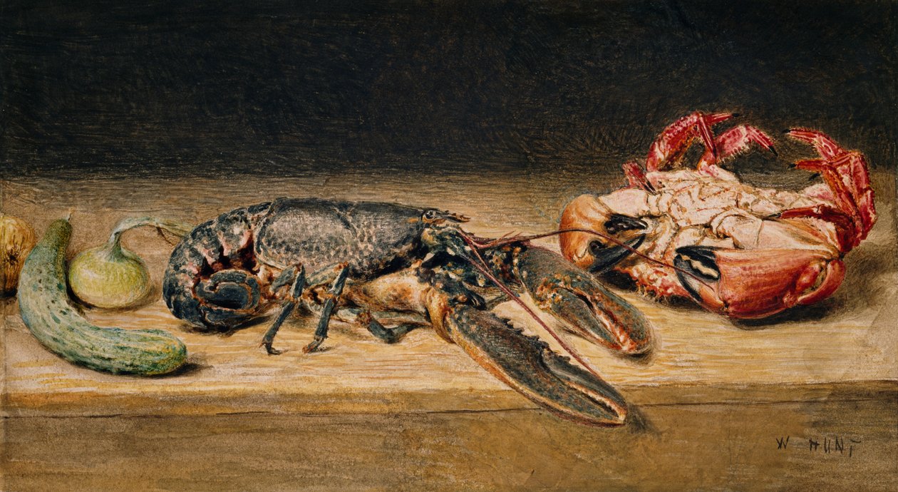 Humr, krab a okurka, 1827 od William Henry Hunt