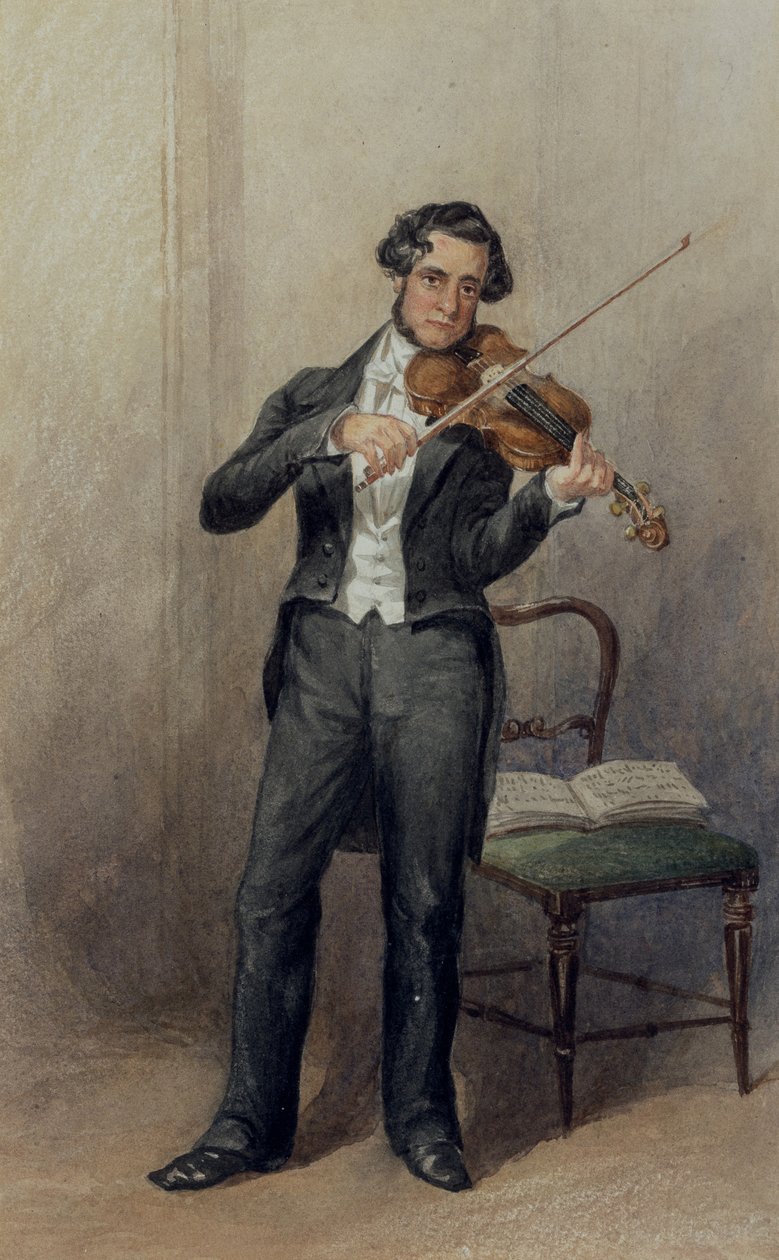 Člen orchestru 6. vévody z Devonshire (akvarel na papíře) od William Henry Hunt