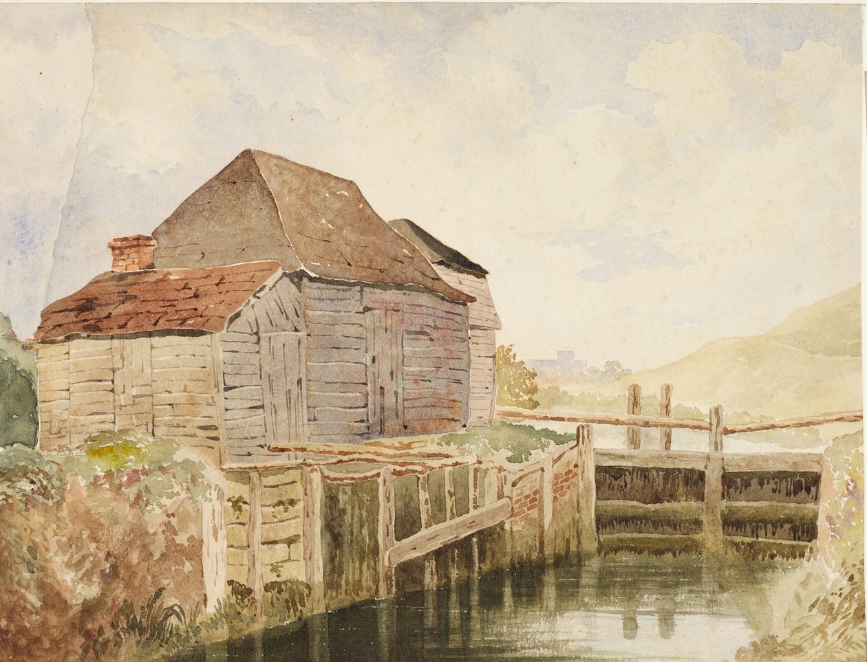 Starý mlýn a zámková brána (svatá Kateřina), kolem 1820-40 od William Henry Hunt