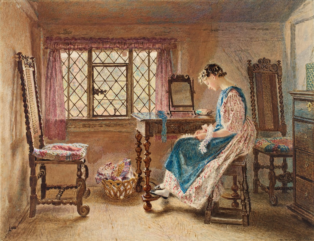 Příprava na neděli, cca 1832 (wc a kvaš na papíře) od William Henry Hunt