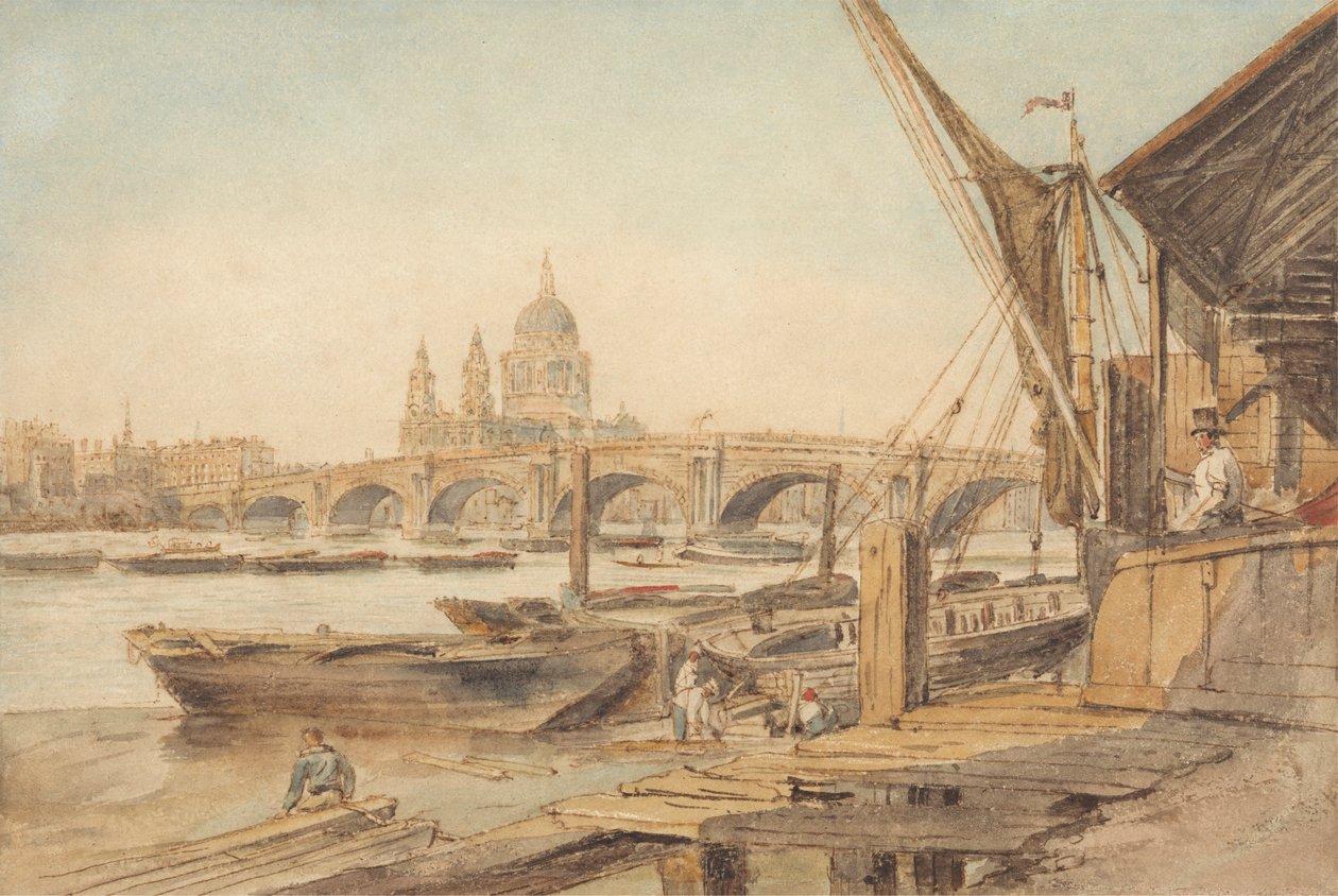 Katedrála svatého Pavla a most Blackfriars od William Henry Hunt