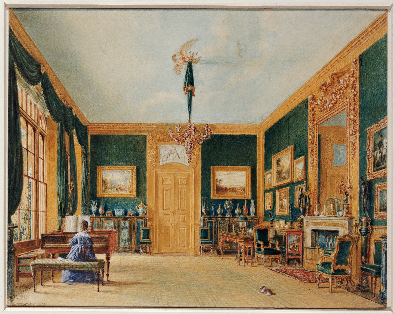 Zelený přijímací pokoj hraběte z Essexu v Cassiobury, 1823 od William Henry Hunt