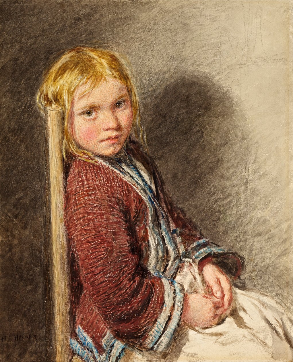 Shy Sitter, kolem roku 1840 od William Henry Hunt