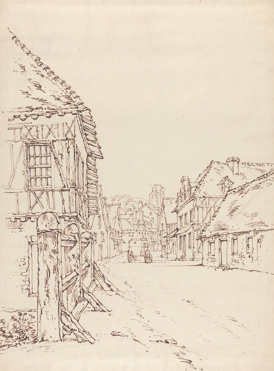 Pohled na ulici ve francouzském městě od William Henry Hunt