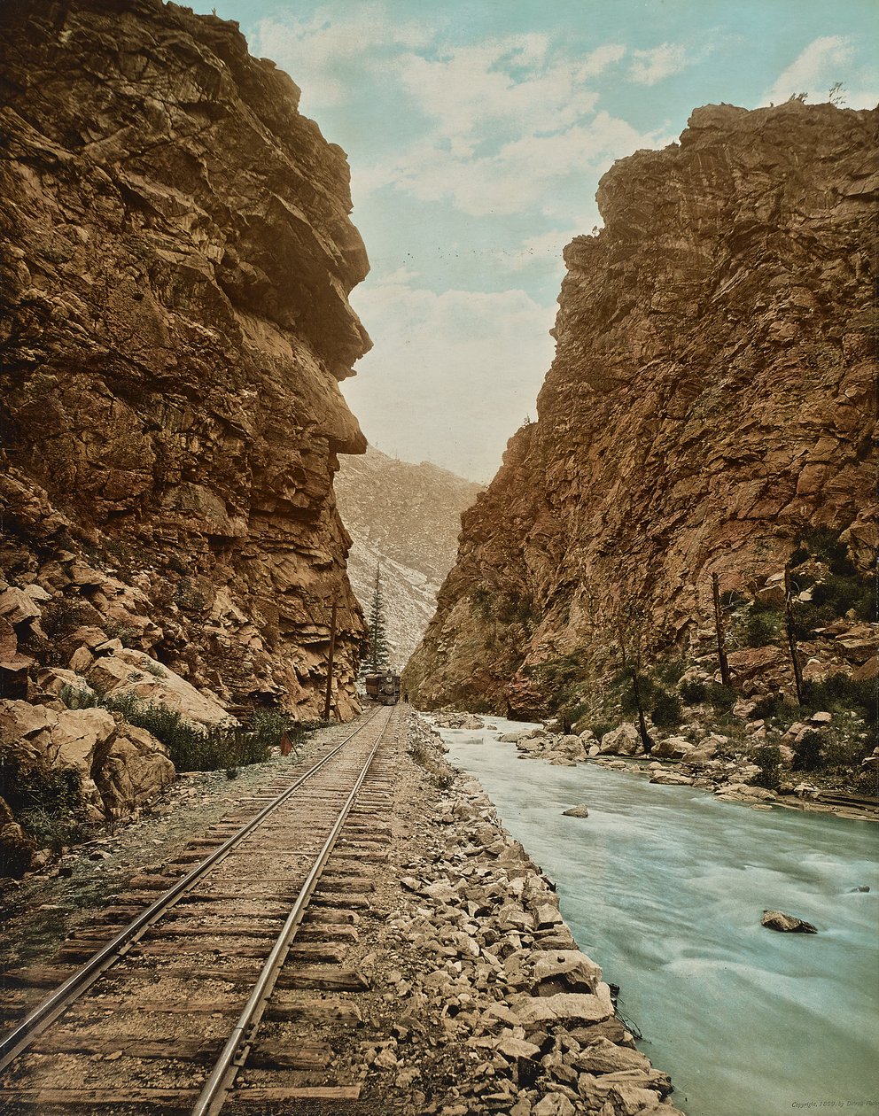 Clear Creek Canyon, Colorado, cca 1899 (fotolito) od William Henry Jackson