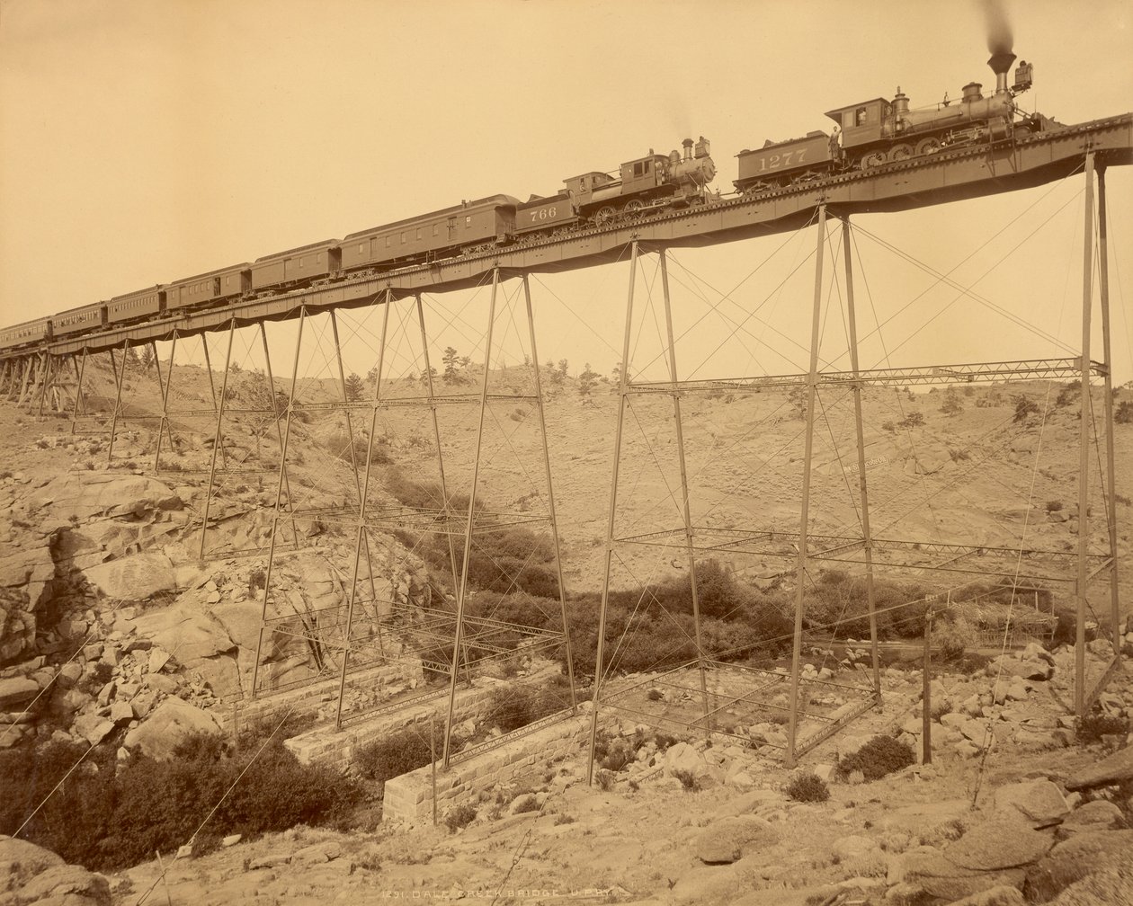 Dale Creek Bridge, Wyoming od Jacksona od William Henry Jackson