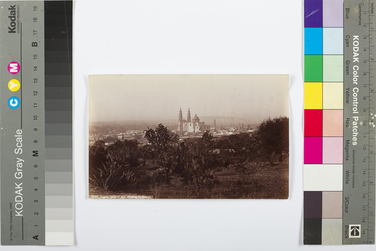 Lagos, celkový pohled na katedrálu, 1883-1884 (tisk alba) od William Henry Jackson