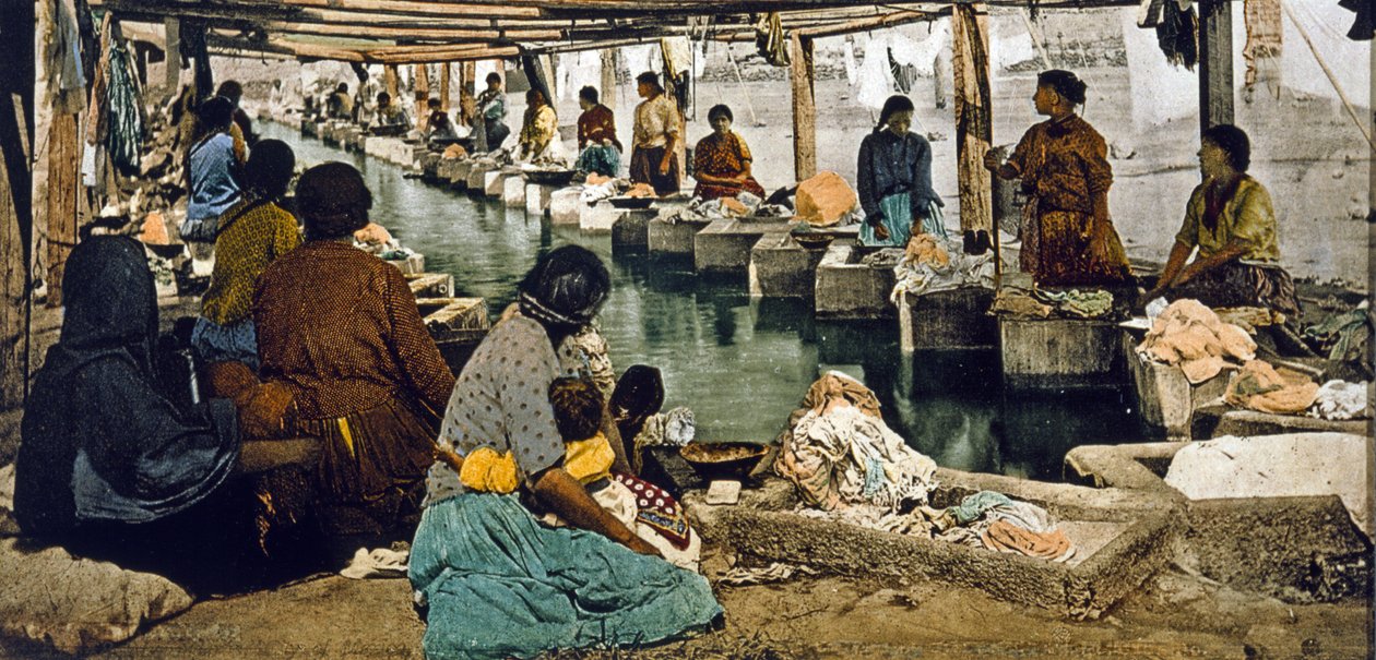 Mycí den v Mexico City, hospoda. Detroit, 1880-1900 (chromolit) od William Henry Jackson
