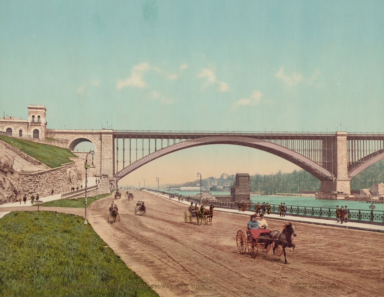 Washington Bridge and Speedway, New York,publikováno 1901 (foto) od William Henry Jackson