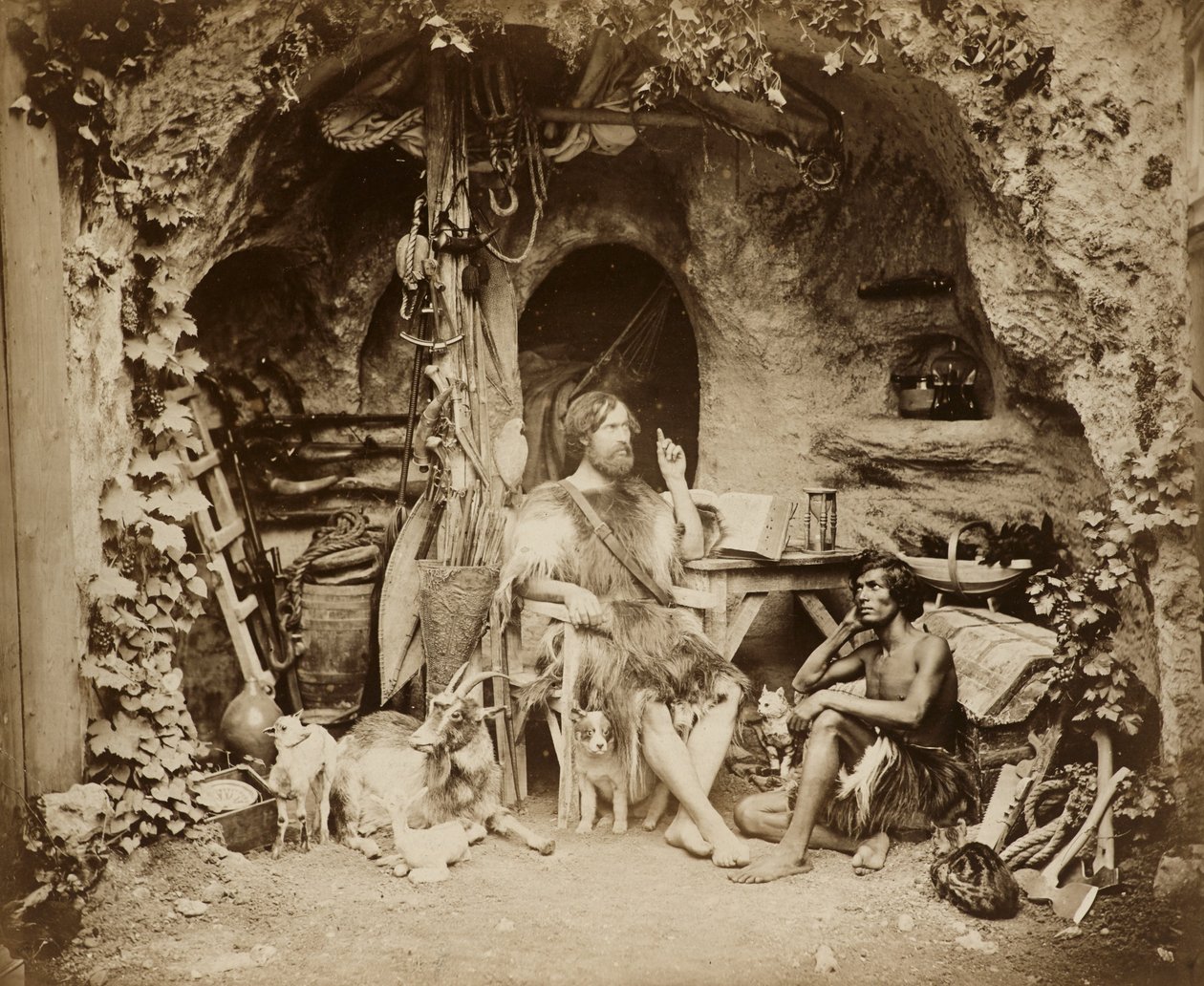 Robinson Crusoe, kolem 1856 (albumenový stříbrný tisk ze skleněného negativu) od William Henry Lake Price