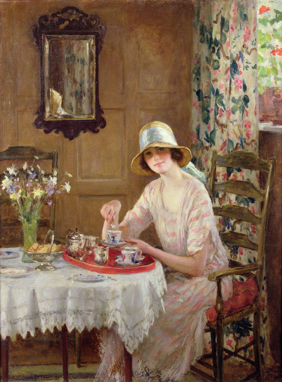 Odpolední čaj (olej na plátně) od William Henry Margetson