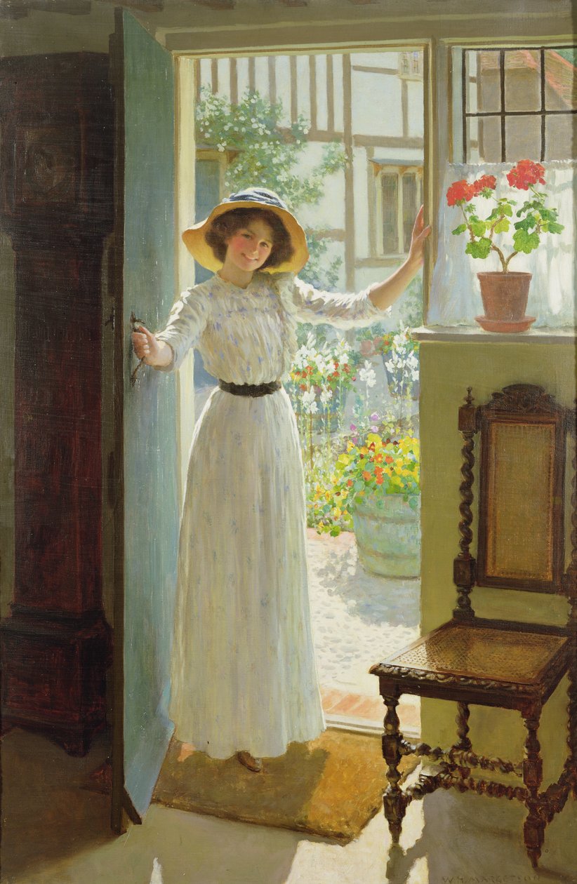 U dveří chalupy (olej na plátně) od William Henry Margetson