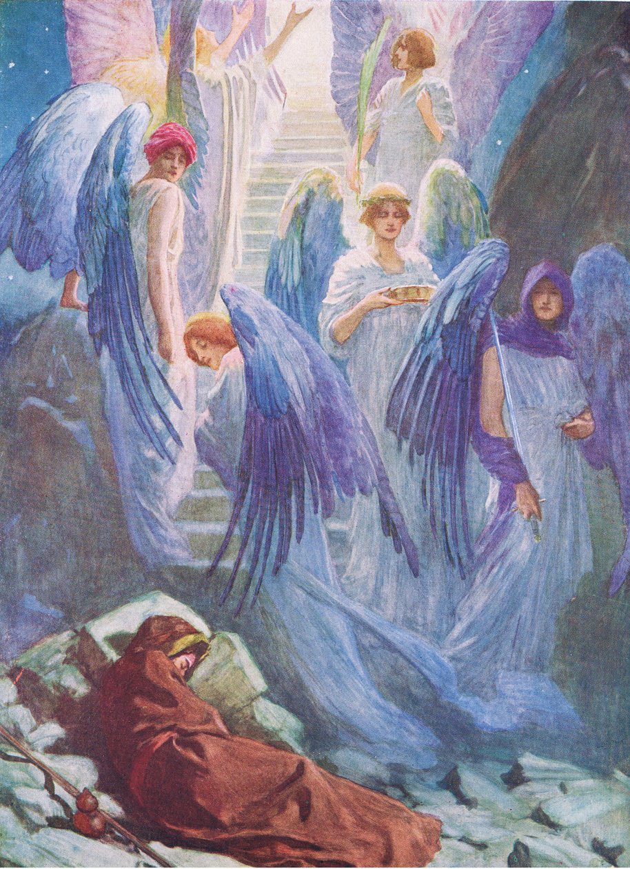 Jacobs sen, z The Bible Picture Book vydané Thomasem Nelsonem, c.1950 od William Henry Margetson