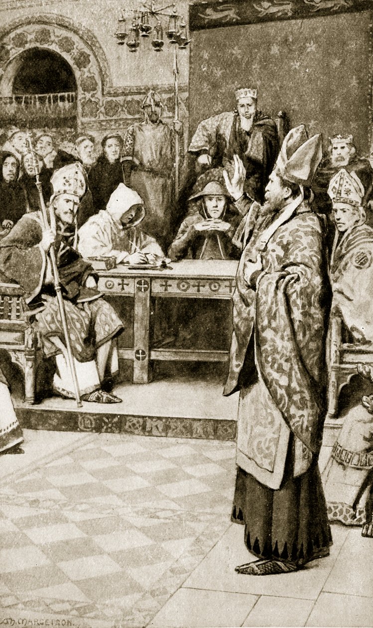 Jocelyn, biskup z Glasgow, v Northamptonu, 1176, ilustrace z 