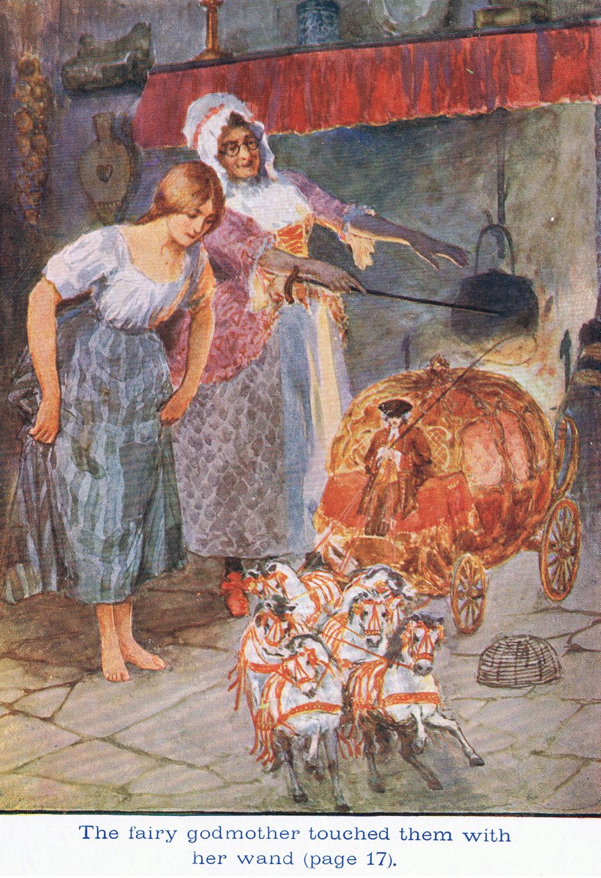 Víla kmotra se jich dotkla svou hůlkou, Popelka, 1925 od William Henry Margetson