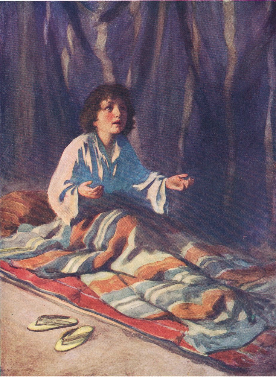 Dítě Samuel, z The Bible Picture Book vydané Thomasem Nelsonem, c.1950 od William Henry Margetson