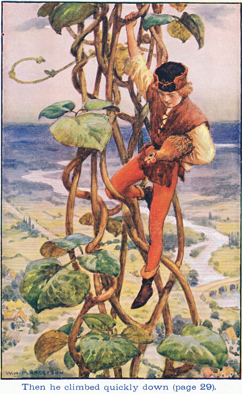 Pak tiše slezl dolů, Jack and the Beanstalk, 1925 od William Henry Margetson