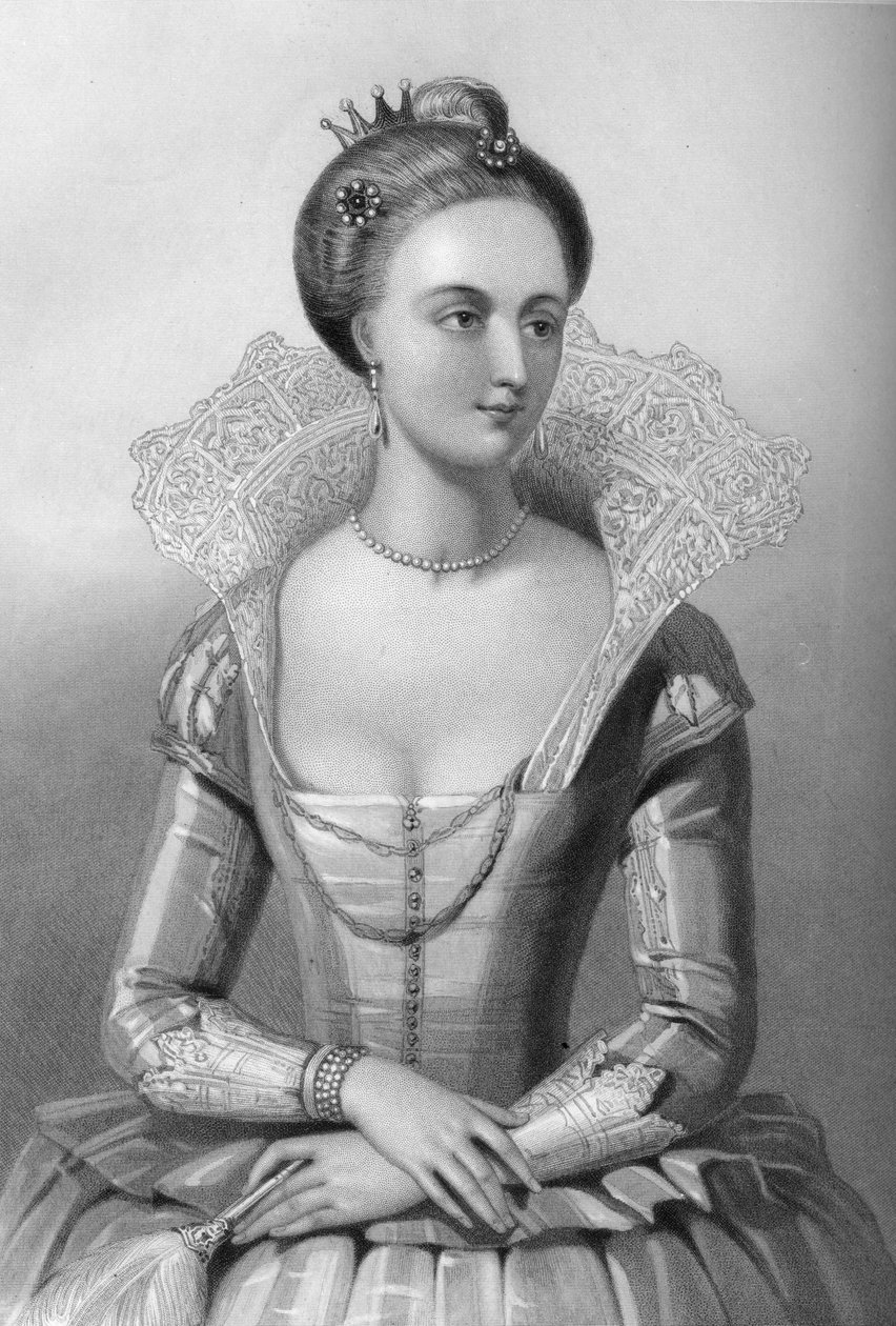 Anna Dánská 1665-1714, královna choť krále Jakuba I., 1851. od William Henry Mote