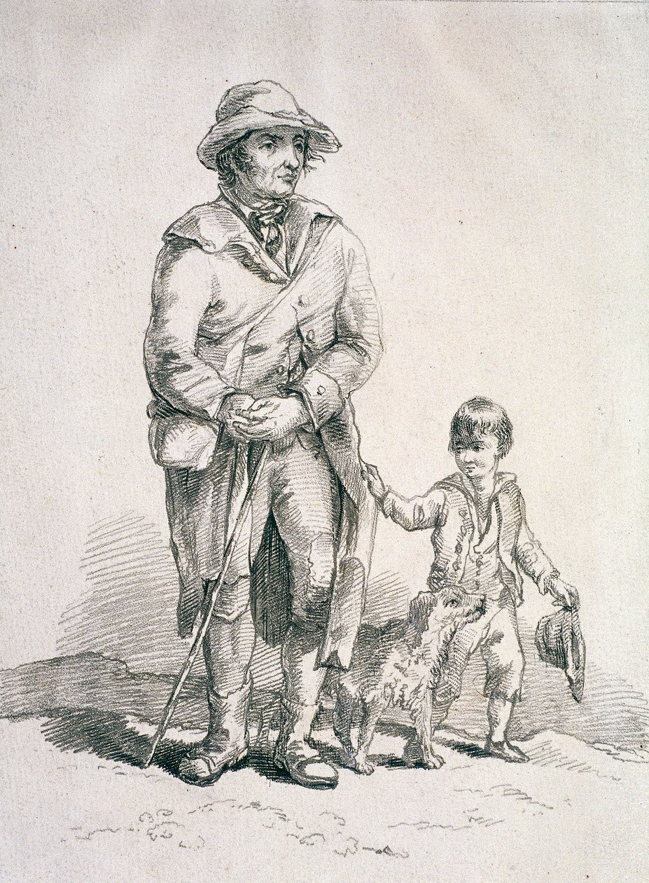 Rustikální se psem a chlapcem, Provinční postavy, 1813 od William Henry Pyne