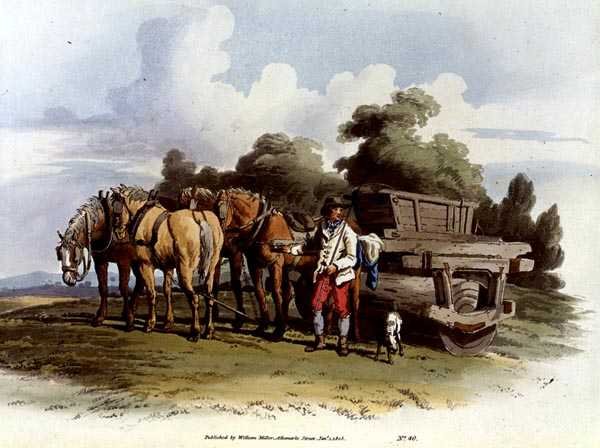 Grass Roller, z knihy "Costume of Great Britain", kterou vydal William Miller od William Henry Pyne