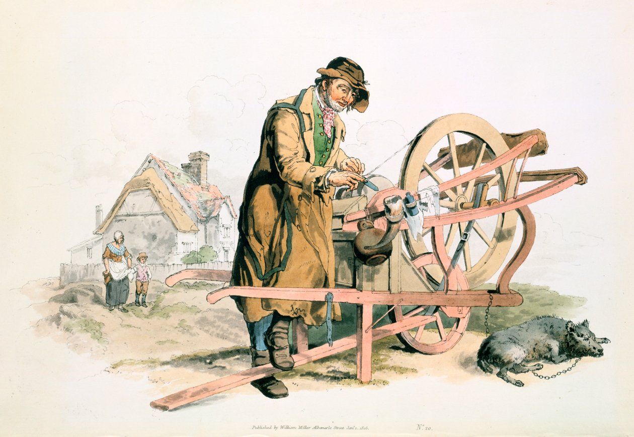 Bruska na nože, 1808 od William Henry Pyne